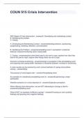 COUN 515 Crisis Intervention A  questions with solutions