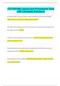 &lpar;TCTX5100&rpar; Layout and Procedures Quiz  with Complete Solutions