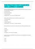 PHR PRACTICE TEST EXAM WITH 100&percnt; CORRECT ANSWERS