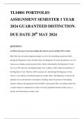 TLI4801 PORTFOLIO ASSIGNMENT SEMESTER 1 YEAR 2024 GUARANTEED DISTINCTION. DUE DATE 28th MAY 2024