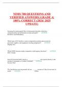 NIMS 700 QUESTIONS AND VERIFIED ANSWERS| GRADE A| 100% CORRECT (2024/ 2025 UPDATE)