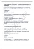 UNIT 2 NUTRITION AND PHYSICAL ACTIVITY EXAM QUESTIONS AND ANSWERS #5