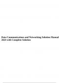 Data Communications and Networking Solution Manual 2024 with Complete Solution.
