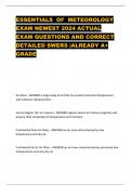 ESSENTIALS OF METEOROLOGY EXAM NEWEST 2024 ACTUAL EXAM QUESTIONS AND CORRECT DETAILED SWERS |ALREADY A+ GRADE