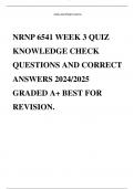 NRNP 6541 WEEK 3 QUIZ KNOWLEDGE CHECK QUESTIONS AND CORRECT ANSWERS 2024/2025 GRADED A+ BEST FOR REVISION.