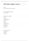 PSYC 2301- Chapter 1,2,3,4,5 with answers rated A+