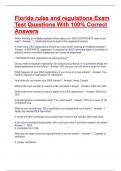 Florida rules and regulations Exam Test Questions With 100&percnt; Correct Answers