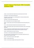 NC Health Science 1 Final Exam With Complete Solutions 2024 Bundled exam