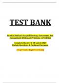 TEST BANK  Lewis's Medical- Surgical Nursing: Assessment And Management Of Clinical Problems 11th Edition  Complete Chapter 1-68 Latest 2024 Update.Questions & Explained Answers.  (Top Priority Legit Test Bank)