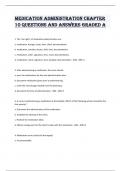 Medication administration Chapter 10 Questions and Answers Graded A