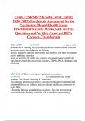 Exam 1&comma;Exam 2&comma;Exam 3 & Final Exam&colon; NR548&sol; NR 548 &lpar;Latest Updates 2024&sol; 2025 STUDY BUNDLE WITH COMPLETE SOLUTIONS&rpar; Psychiatric Assessment for the Psychiatric-Mental Health Nurse Practitioner Review &vert;Weeks 1-8 Covered&vert; Questions and Verified Answers&vert; 100&percnt; C