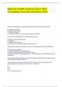 National Health Science Exam With Completely Accurate Solutions 2024