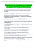 Commercial Air Conditioning Complete Questions With Correct Responses