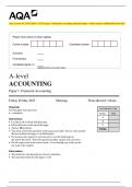 AQA A-level ACCOUNTING 7127/1 Paper 1 Financial Accounting Question Paper + Mark scheme [MERGED] June 2023