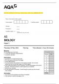 AQA 2023 AS BIOLOGY 7401/2 Paper 2 Question Paper + Mark scheme [MERGED] June 2023