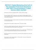 MGT6311 Digital Marketing &lpar;2nd half of the semester&rpar; Final Exam Questions with 100&percnt; Correct Answers &vert; Latest Version 2024 &vert; Verified