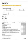 AQA 2023 A-level BIOLOGY Paper 2 Question Paper + Mark scheme [MERGED] June 2023