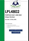 LPL4802 PORTFOLIO (QUALITY ANSWERS) Semester 1 2024