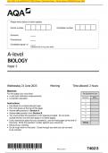 AQA 2023 A-level BIOLOGY7403/3 Paper 3 Question Paper + Mark scheme [MERGED] June 2023