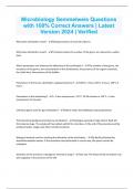 Microbiology Semmelweis Questions with 100&percnt; Correct Answers &vert; Latest Version 2024 &vert; Verified
