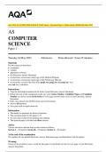 AQA 2023 AS COMPUTER SCIENCE 7516/1 Paper 1 Question Paper + Mark scheme [MERGED] June 2023