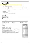 AQA 2023 A-level BUSINESS Paper 2 Business 2 Question Paper + Mark scheme [MERGED] June 2023