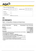 AQA 2023 AS ECONOMICS Paper 1 The Operation of Markets and Market Failure Question Paper + Mark scheme [MERGED] June 2023