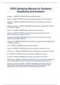 CPFS Studying Manual for Students Questions and Answers