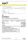 AQA 2023 AS ECONOMICS 7135/2 Paper 2 The National Economy in a Global Context Question Paper + Mark scheme [MERGED] June 2023