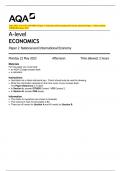 AQA 2023 A-level ECONOMICS Paper 2 National and International Economy Question Paper + Mark scheme [MERGED] June 2023