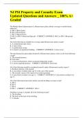 NJ PSI Property and Casualty Exam Updated Questions and Answers _ 100% A+ Graded