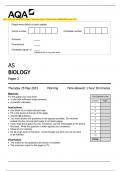 AQA 2023 AS BIOLOGY 7401/2 Paper 2 Question Paper + Mark scheme [MERGED] June 2023