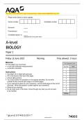 AQA 2023 A-level BIOLOGY Paper 2 Question Paper + Mark scheme [MERGED] June 2023