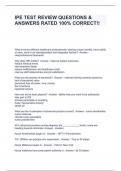IPE TEST REVIEW QUESTIONS & ANSWERS RATED 100&percnt; CORRECT&excl;&excl;