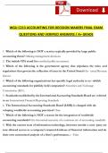 WGU C213 Final Exam Accounting for Decision Makers 2024 Expected Questions and Answers (2024 / 2025) (Verified Answers)