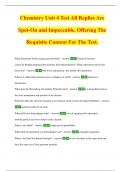 Chemistry Unit 4 Test All Replies Are Spot-On and Impeccable, Offering The Requisite Content For The Test.