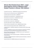 Illinois Real Estate Exam 2024 - Legal Descriptions (Unit 9 of Modern Real Estate Practice in Illinois 10th Edition)