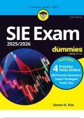 SIE Exam 2025/2026 For Dummies: Securities Industry Essentials Exam Prep + Practice Tests + Flashcards Online (For Dummies (Career/Education)) 4th Edition solved 100%