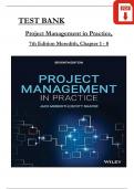 Meredith&sol;Shafer&comma; Project Management in Practice&comma; 7th Edition TEST BANK&comma; Verified Chapters 1 - 8&comma; Complete Newest Version 