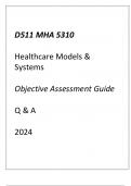 (WGU D511) MHA 5310 Healthcare Models & Systems Objective Assessment Guide 2024.