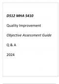 (WGU D512) MHA 5410 Quality Improvement Objective Assessment Guide 2024
