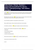 Patho Exam 1 Norris, Tommie L. Lippincott CoursePoint for Norris Porth's Pathophysiology, 10th Test Bank