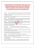 OREGON BOARD OF COSMETOLOGY LAWS AND RULES QUESTIONS AND WELL EXPLAINE 100&percnt; CORRECTLY VERIFIED  ANSWERS LATEST UPDATE 2024 GRADED A&plus;&lbrack;GUARANTEED SUCCESS AFTER DOWNLOAD&rsqb;