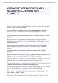 CREMATORY OPERATIONS EXAM 3 QUESTIONS & ANSWERS 100&percnt; CORRECT&excl;&excl;