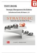 Frank Rothaermel, Strategic Management, 6th Edition TEST BANK, Verified Chapters 1 - 12, Complete Newest Version