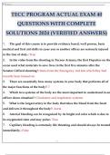 TECC PROGRAM ACTUAL EXAM 40 QUESTIONS WITH COMPLETE SOLUTIONS 2024 (VERIFIED ANSWERS).