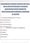 CHAMPIONS SCHOOL OF REAL ESTATE – REAL ESTATE FINANCE 1 EXAM 60 QUESTIONS WITH COMPLETE SOLUTIONS 2024 (VERIFIED ANSWERS) A+ RATED.