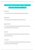 Edexcel A-level Economics Paper 2 Questions  & Correct Answers/ Graded A+