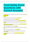 Food Safety Exam Questions with Correct Answers 