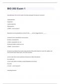 BIO 202 Exam 1 questions with complete solutions